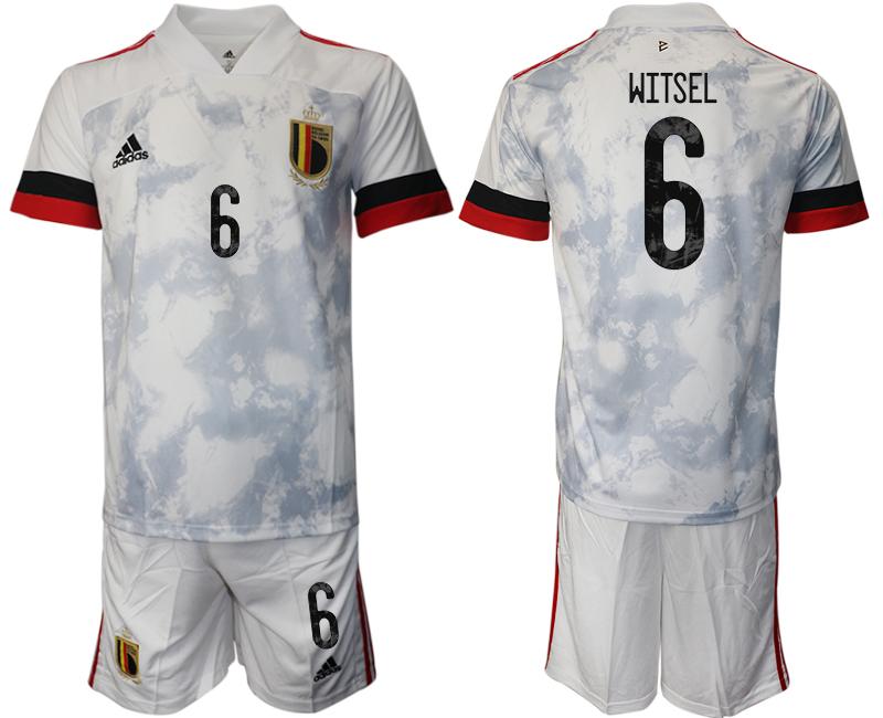 Men 2021 European Cup Belgium away white #6 Soccer Jersey